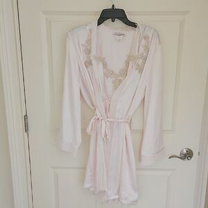 Linea Donatella Blush Pink Lace Trim Robe & Gown